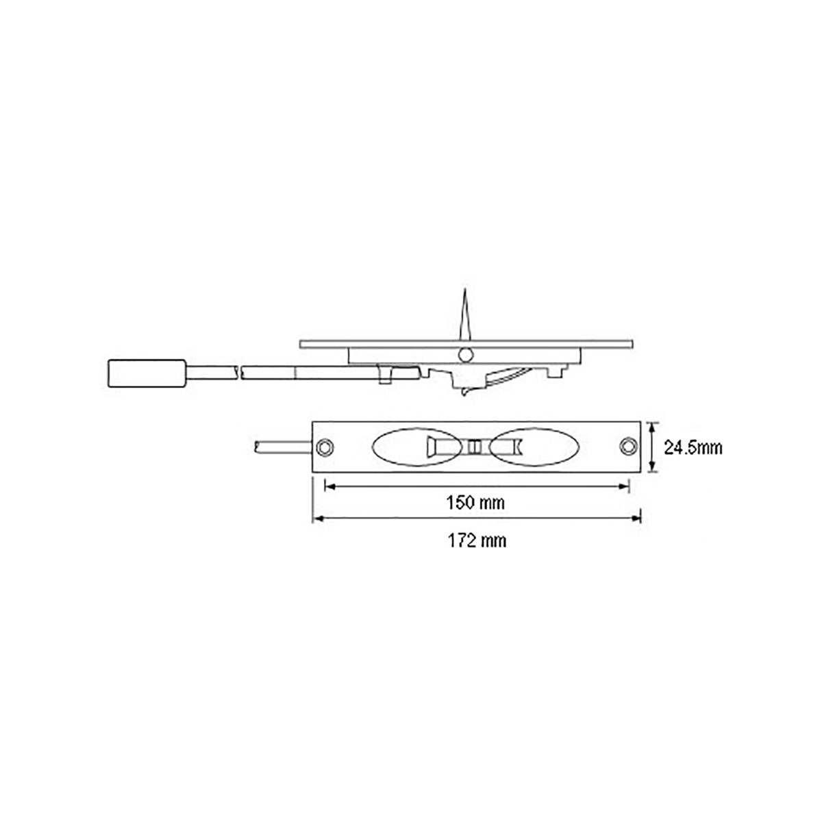 S/S Flush Bolt (CPS FB100) City Point Solutions
